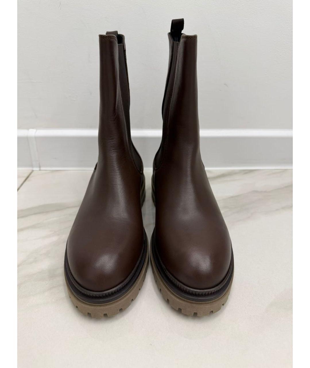 MAX MARA Коричневые кожаные ботинки, фото 2