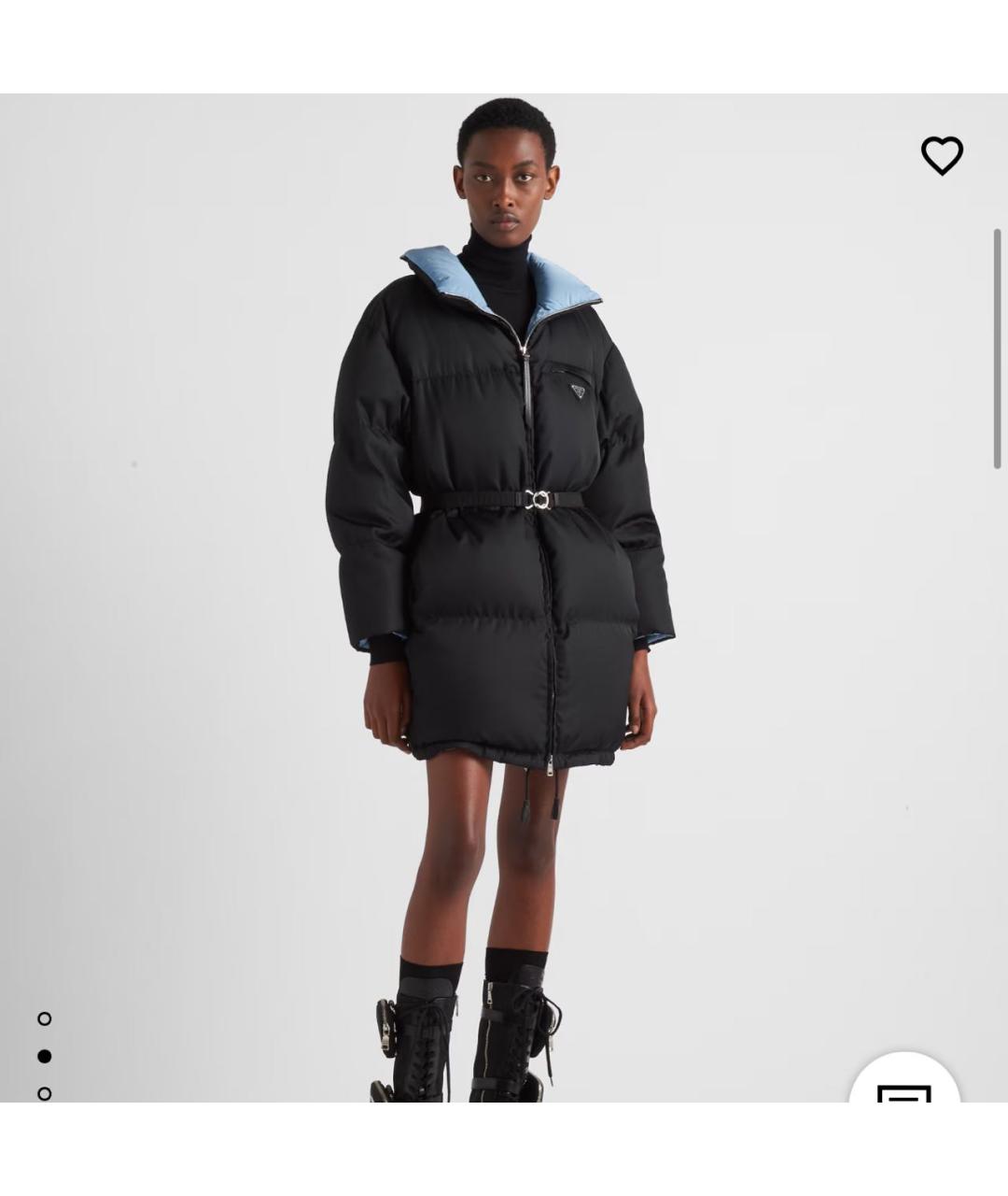 PRADA Черный полиэстеровый пуховик, фото 2