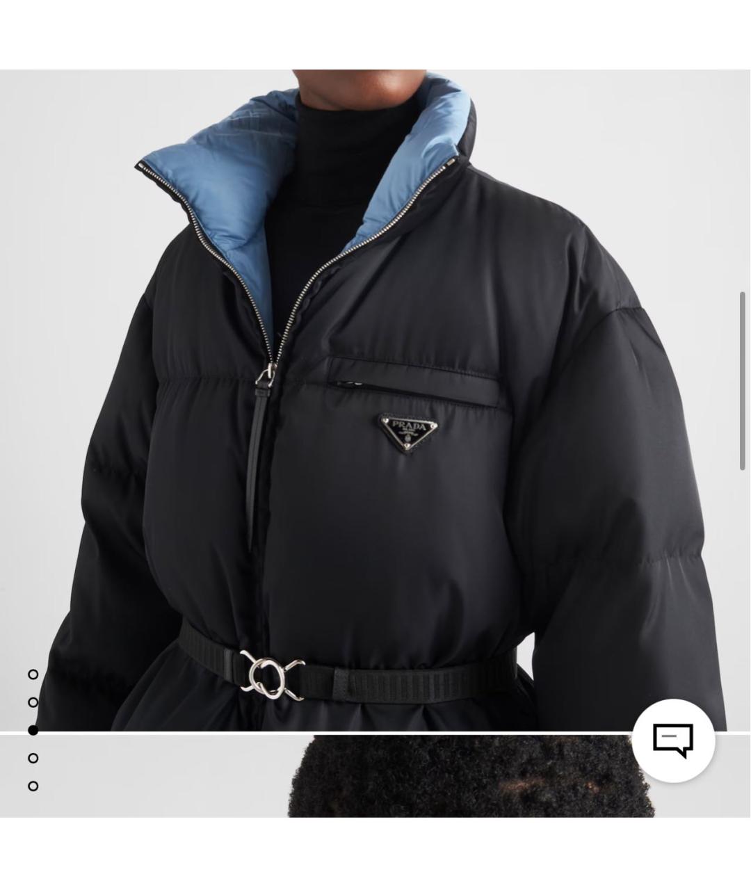 PRADA Черный полиэстеровый пуховик, фото 4