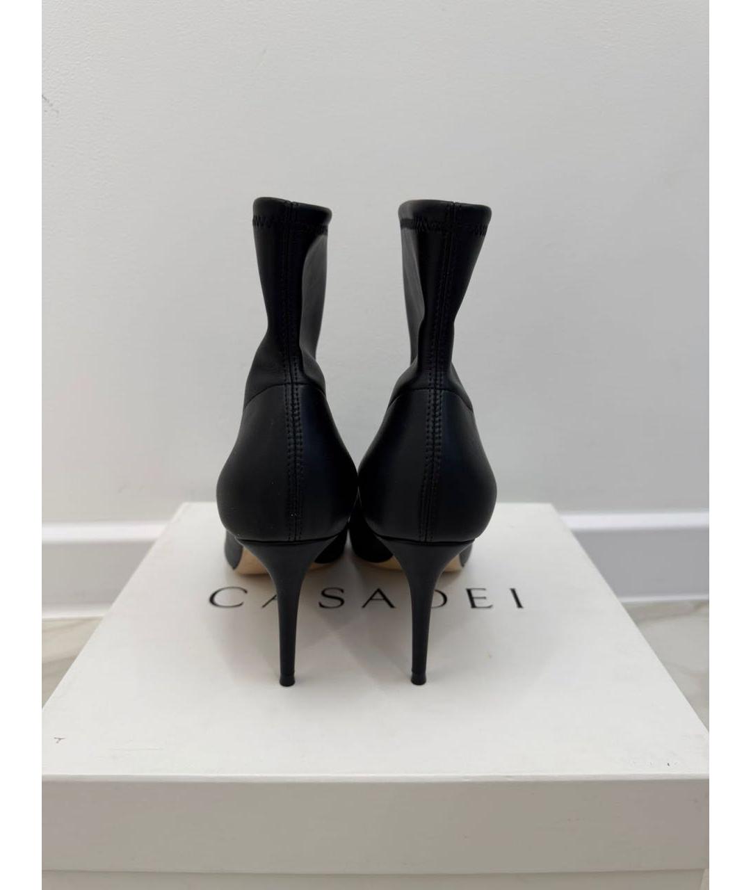 CASADEI Черные кожаные ботильоны, фото 4