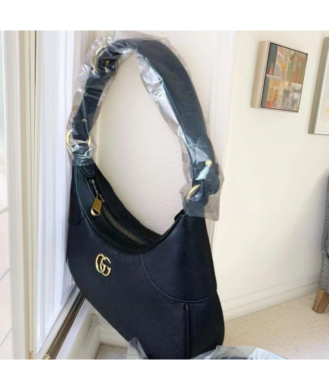GUCCI Черная кожаная сумка через плечо, фото 3