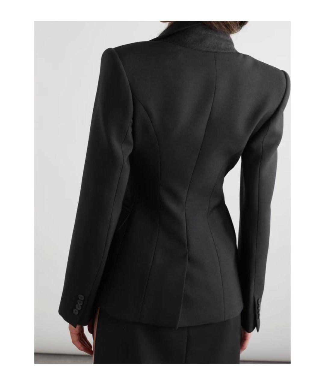 ALEXANDER MCQUEEN Черный шерстяной жакет/пиджак, фото 3