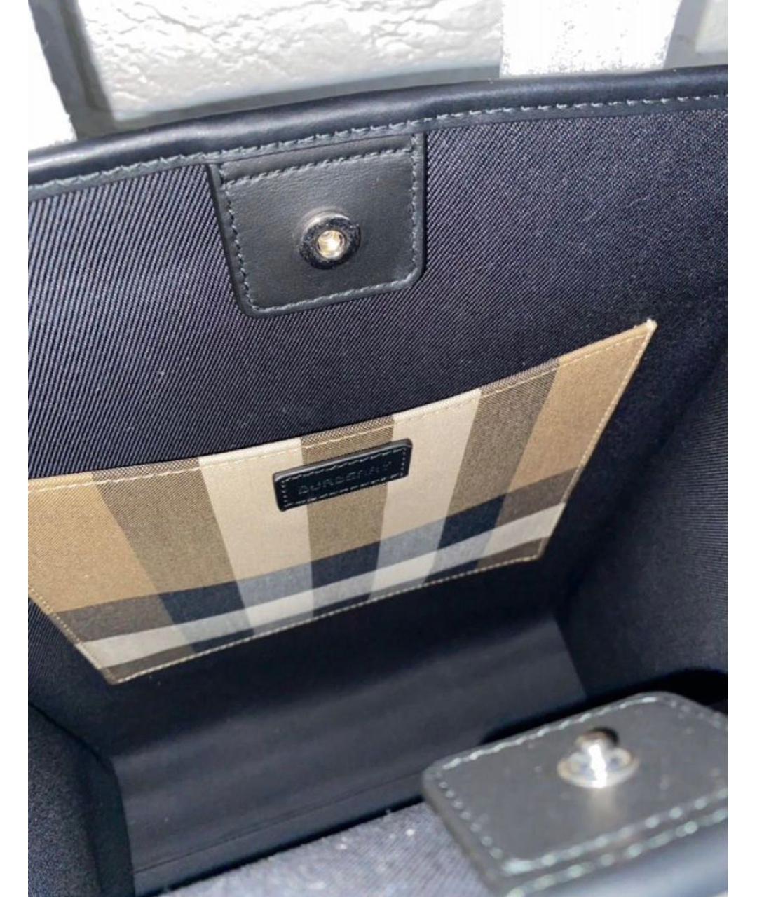 BURBERRY Коричневая тканевая сумка с короткими ручками, фото 7