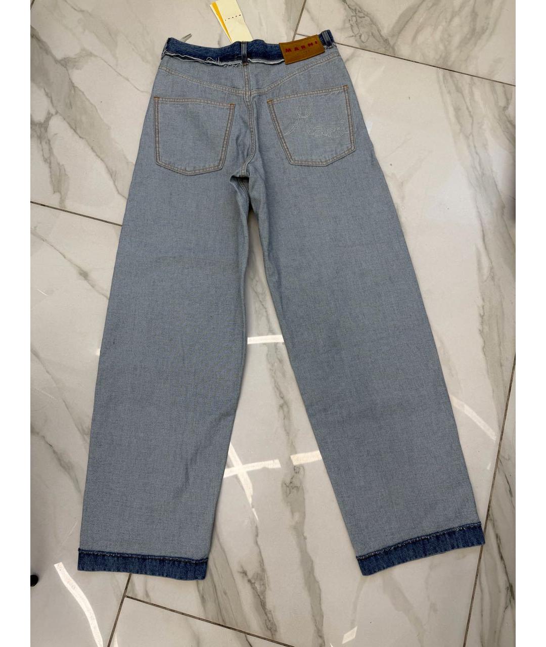 MARNI Голубые хлопковые прямые джинсы, фото 2