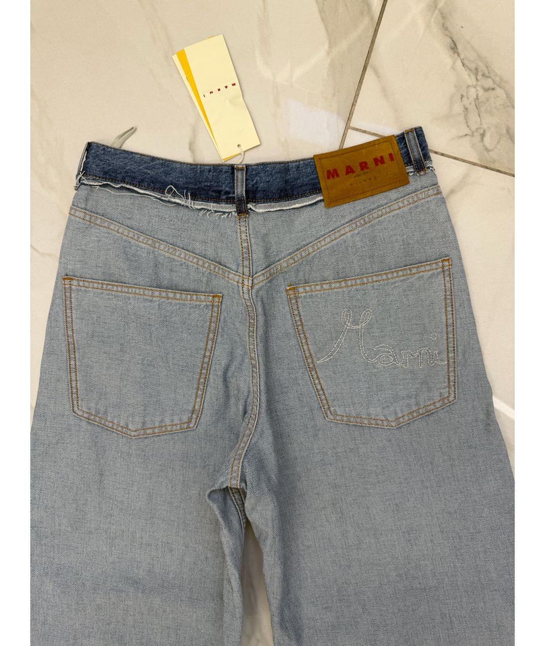 MARNI Голубые хлопковые прямые джинсы, фото 4