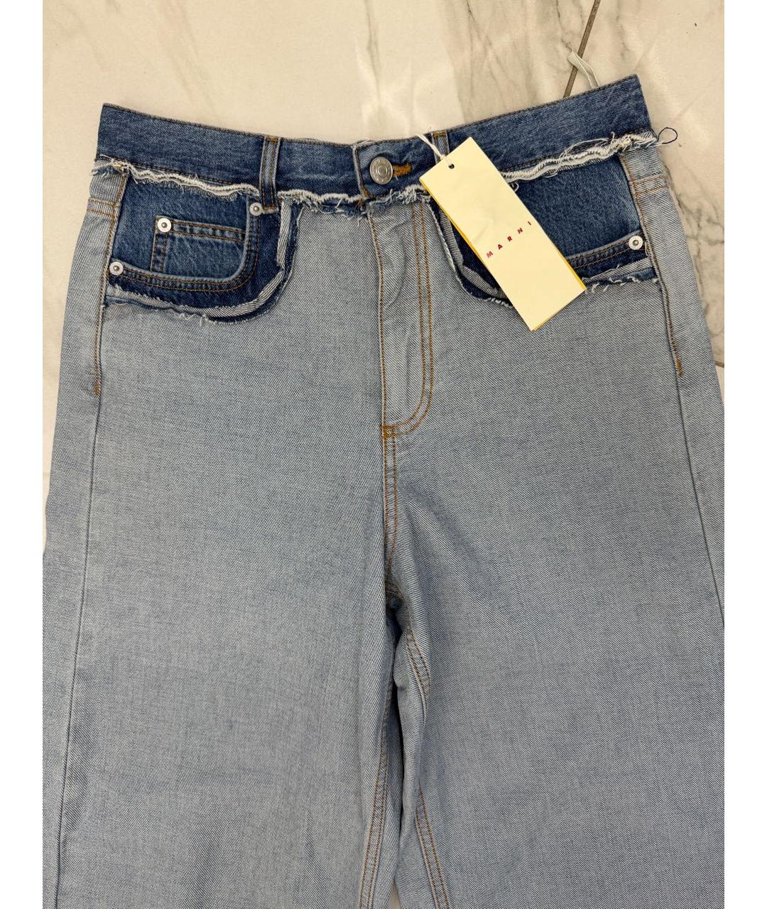 MARNI Голубые хлопковые прямые джинсы, фото 3