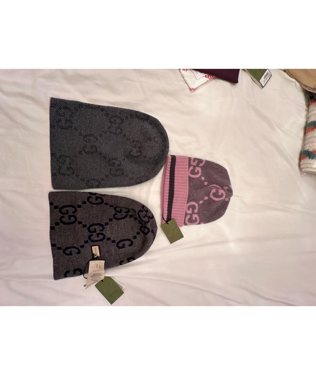 GUCCI Серая шерстяная шапка, фото 7