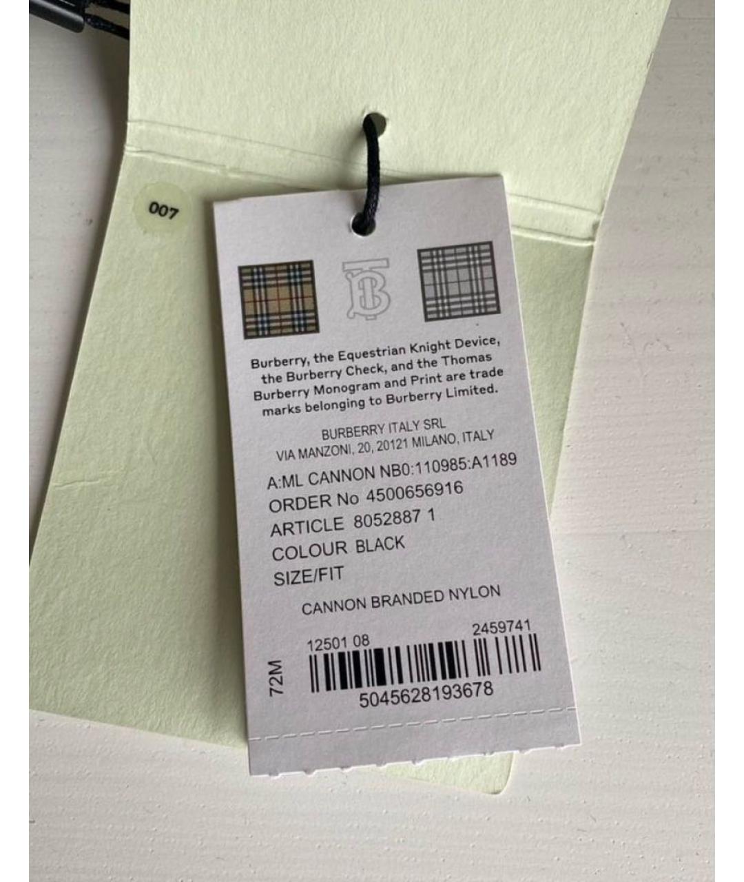 BURBERRY Черная тканевая поясная сумка, фото 7