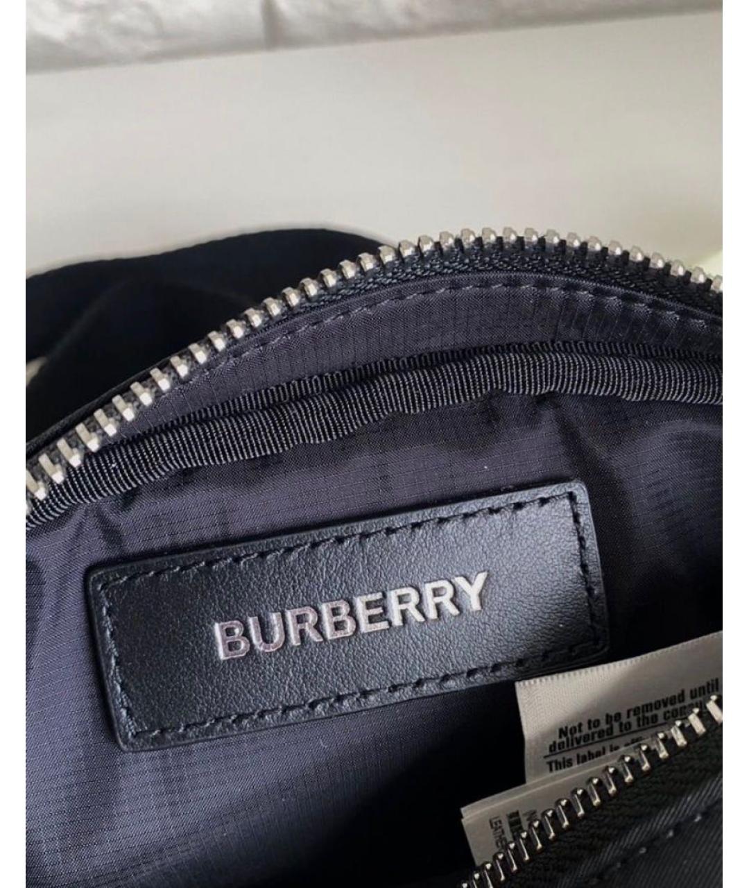 BURBERRY Черная тканевая поясная сумка, фото 4