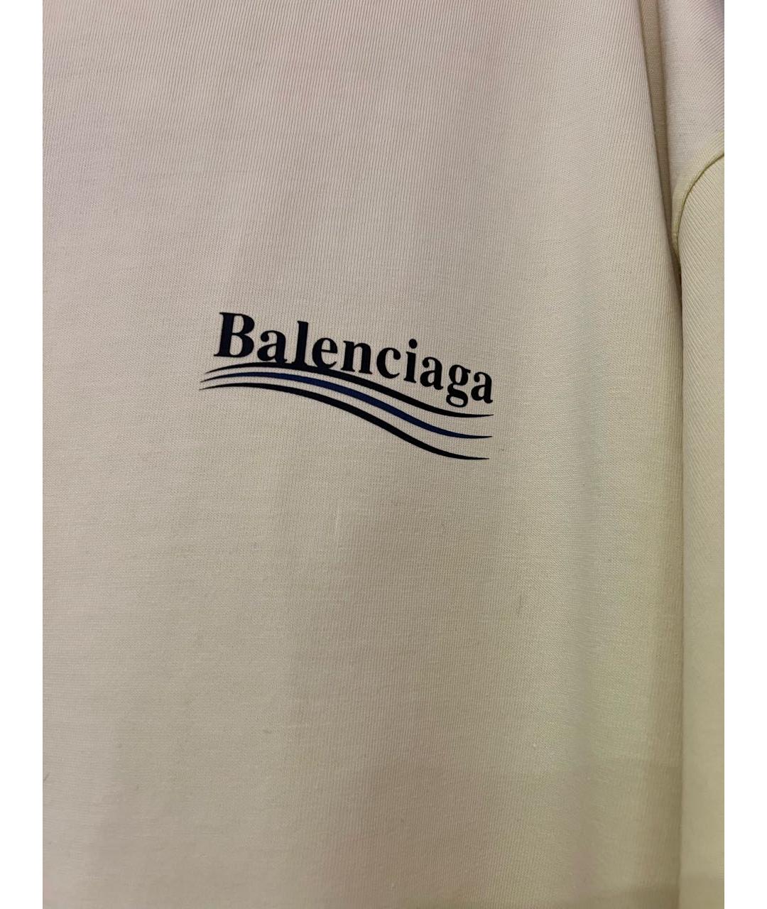 BALENCIAGA Желтая хлопковая футболка, фото 3