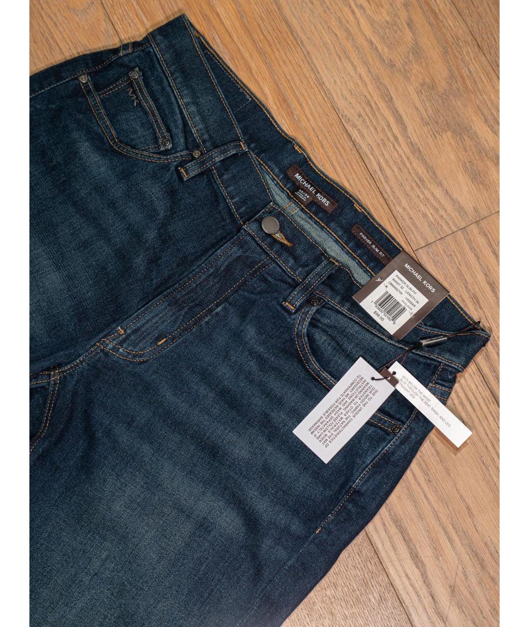MICHAEL KORS Темно-синие хлопковые прямые джинсы, фото 3