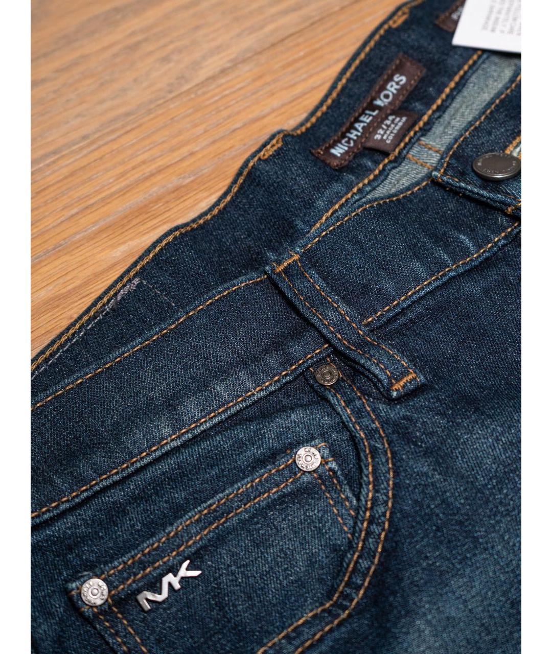 MICHAEL KORS Темно-синие хлопковые прямые джинсы, фото 4