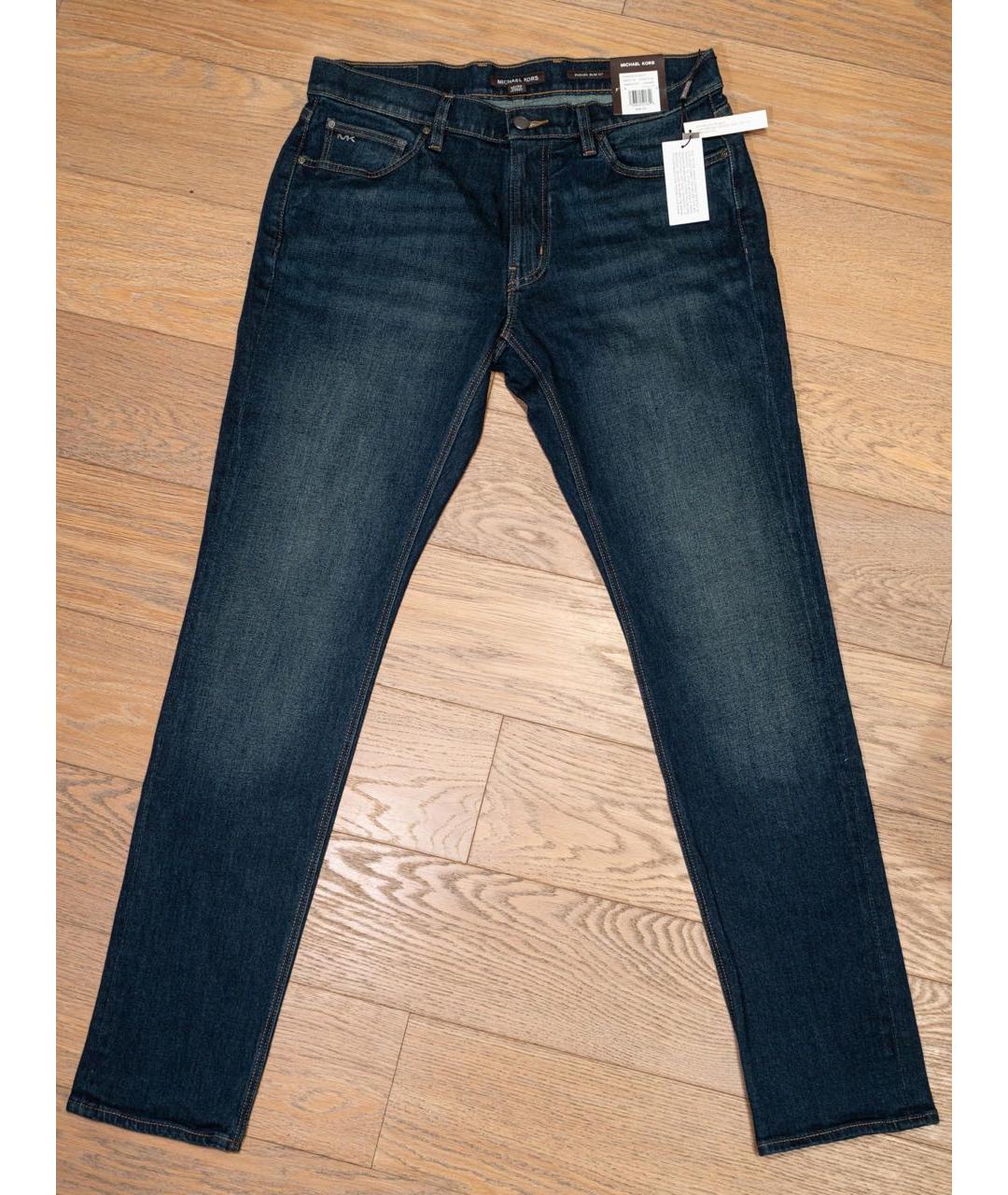 MICHAEL KORS Темно-синие хлопковые прямые джинсы, фото 5