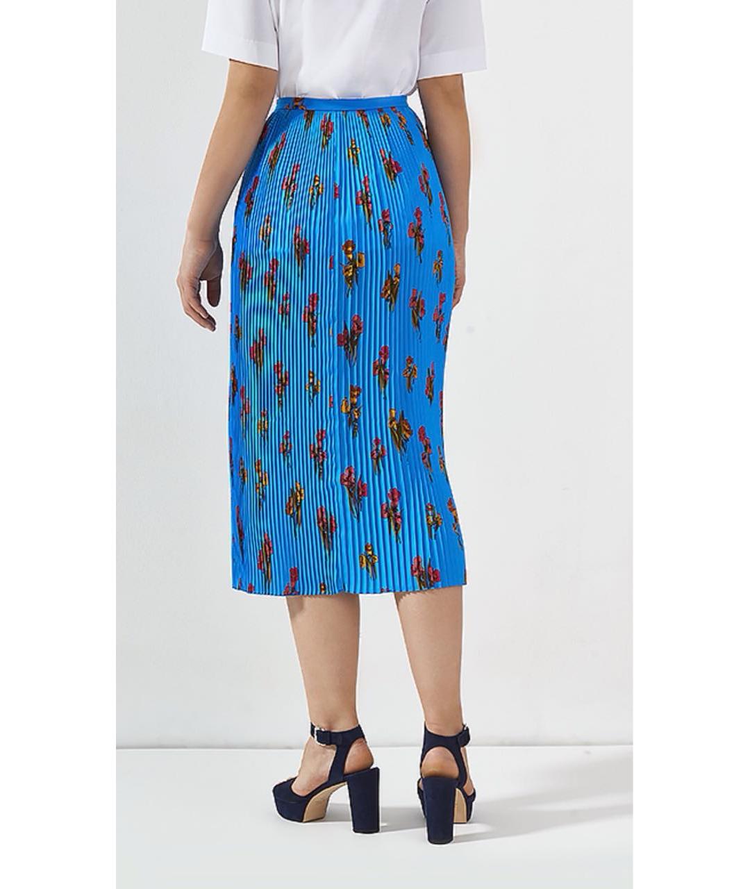 ESCADA Синяя полиэстеровая юбка миди, фото 4