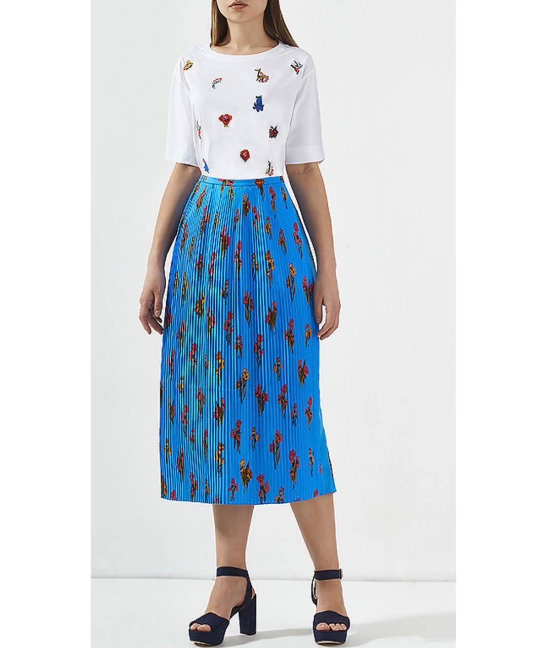 ESCADA Синяя полиэстеровая юбка миди, фото 2