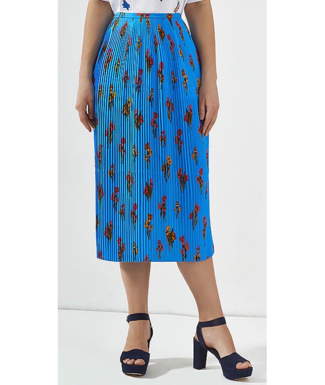 ESCADA Синяя полиэстеровая юбка миди, фото 3