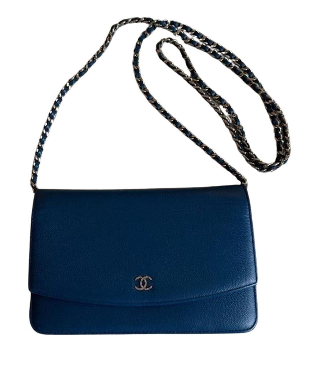 CHANEL Бирюзовая кожаная сумка через плечо, фото 1