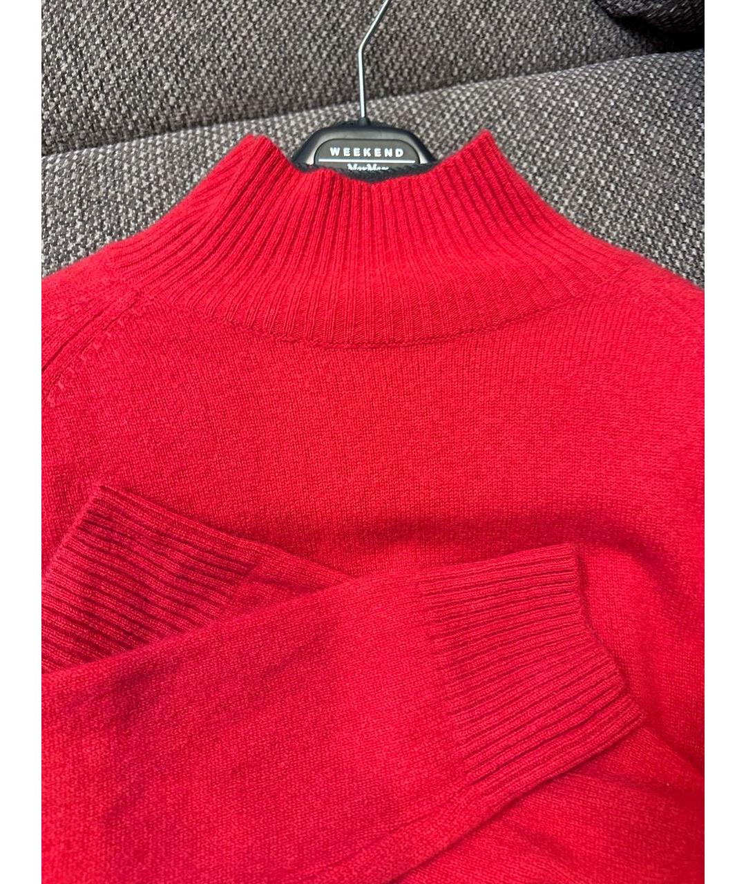 WEEKEND MAX MARA Красный кашемировый джемпер / свитер, фото 3