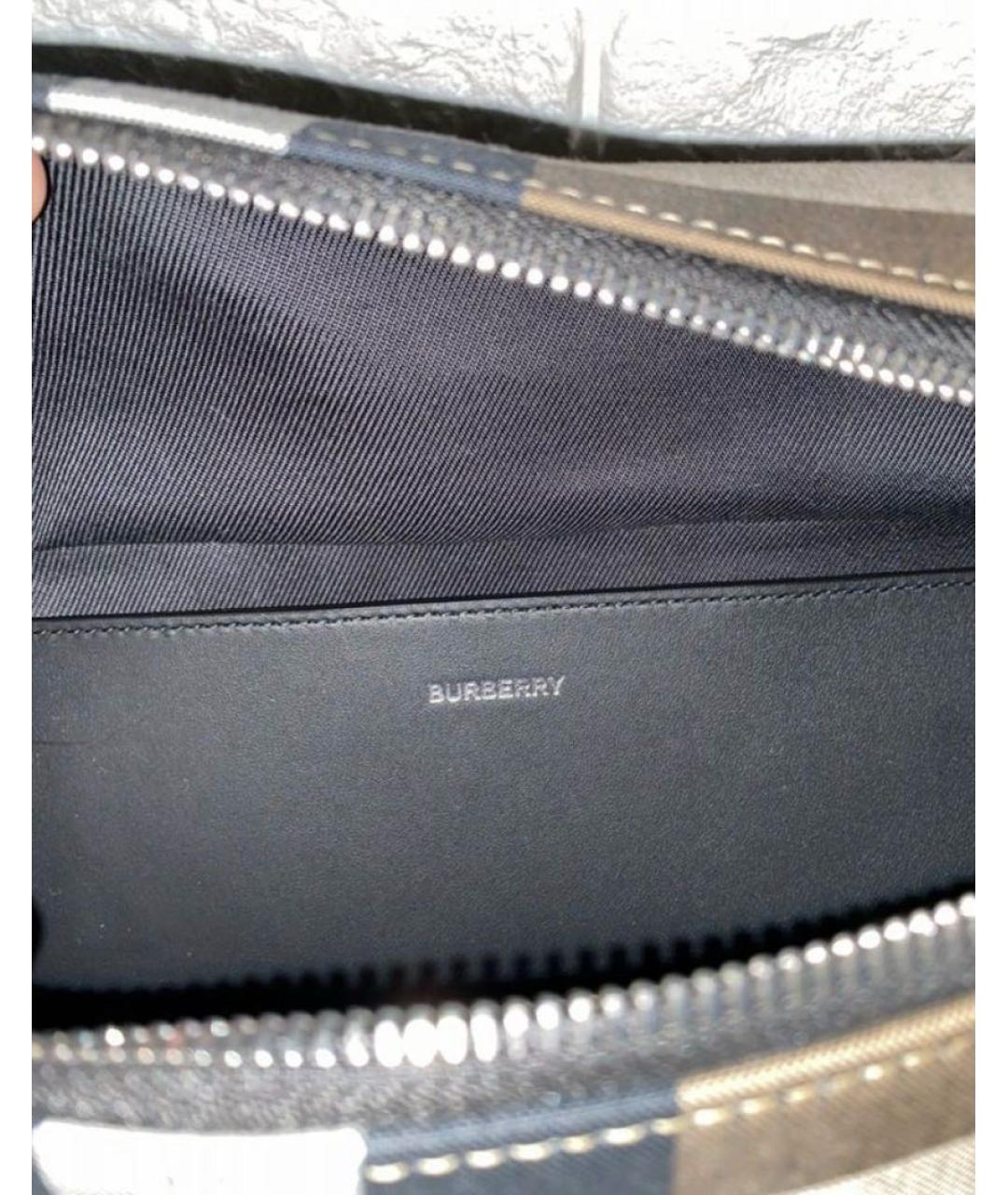 BURBERRY Коричневая тканевая сумка на плечо, фото 5