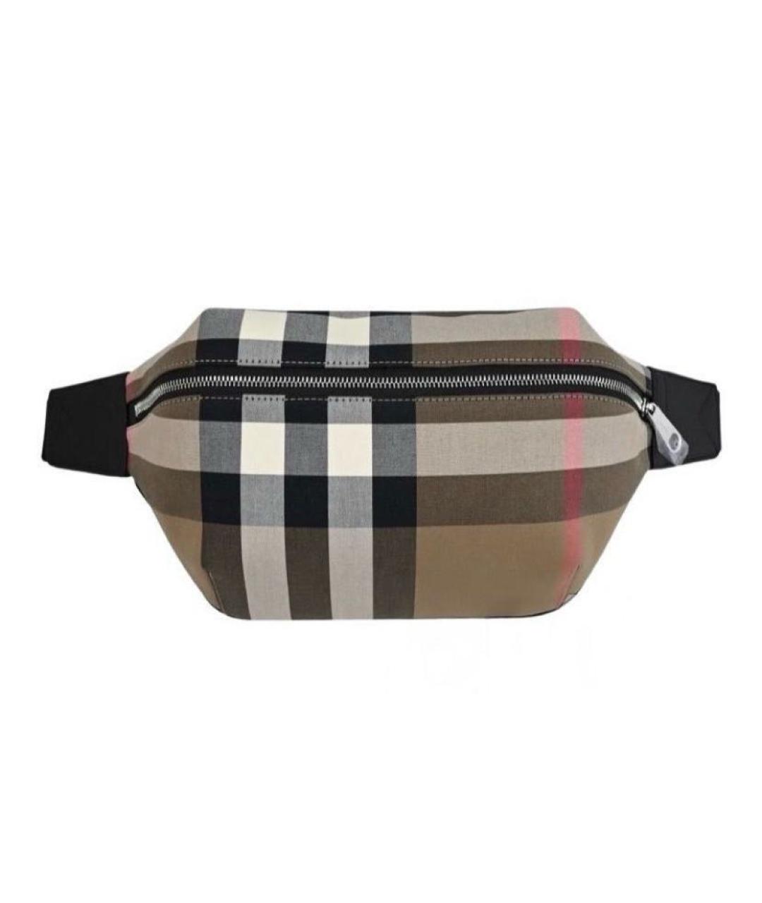 BURBERRY Коричневая тканевая сумка на плечо, фото 9