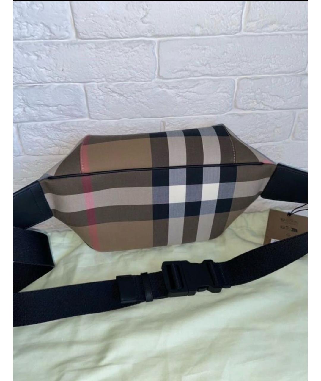 BURBERRY Коричневая тканевая сумка на плечо, фото 3