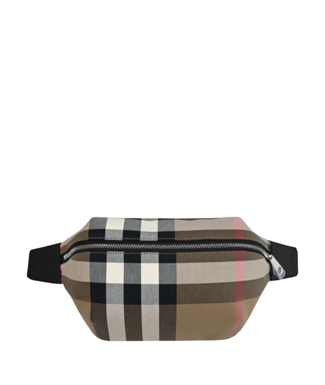 BURBERRY Коричневая тканевая сумка на плечо, фото 1