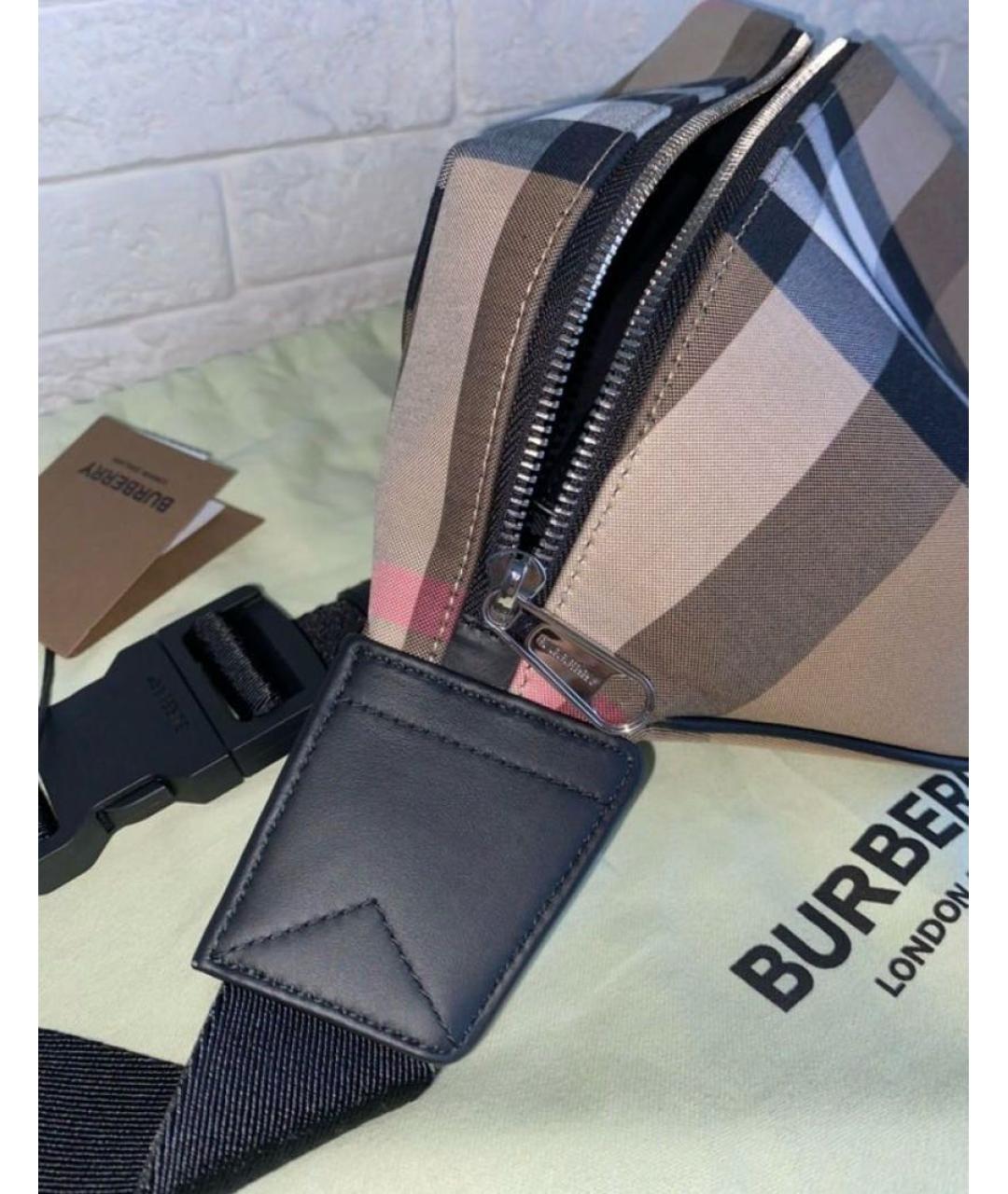 BURBERRY Коричневая тканевая сумка на плечо, фото 6