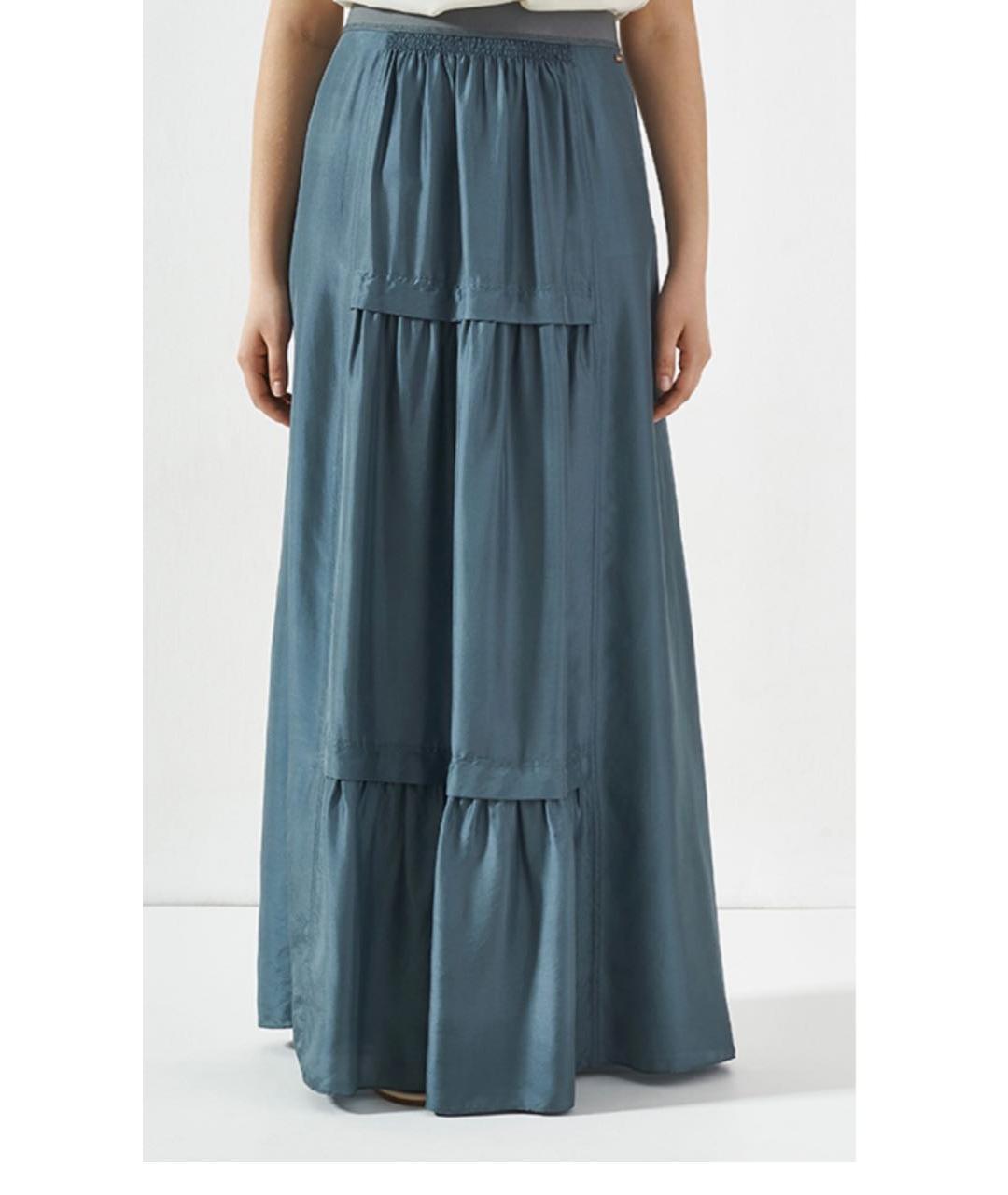 ESCADA Серая шелковая юбка макси, фото 3