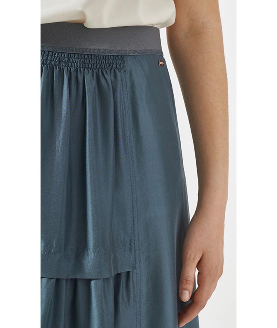 ESCADA Серая шелковая юбка макси, фото 5