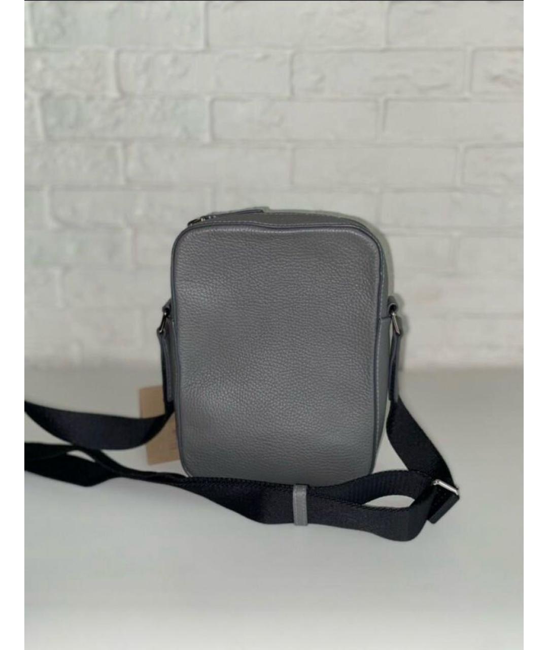BURBERRY Серая кожаная сумка на плечо, фото 3