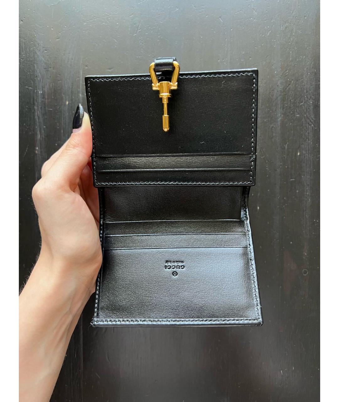 GUCCI Черный кожаный кошелек, фото 2