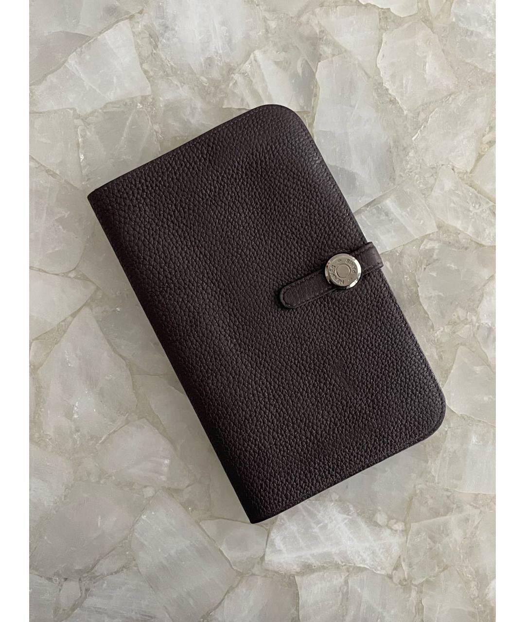 HERMES Фиолетовый кожаный кошелек, фото 5