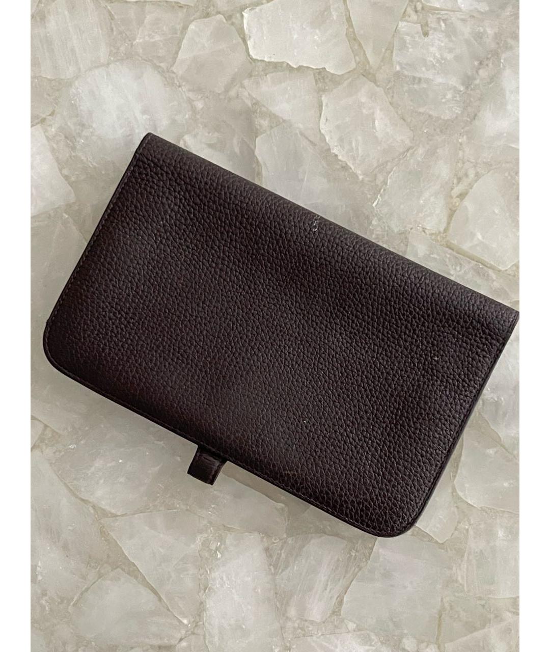 HERMES Фиолетовый кожаный кошелек, фото 3