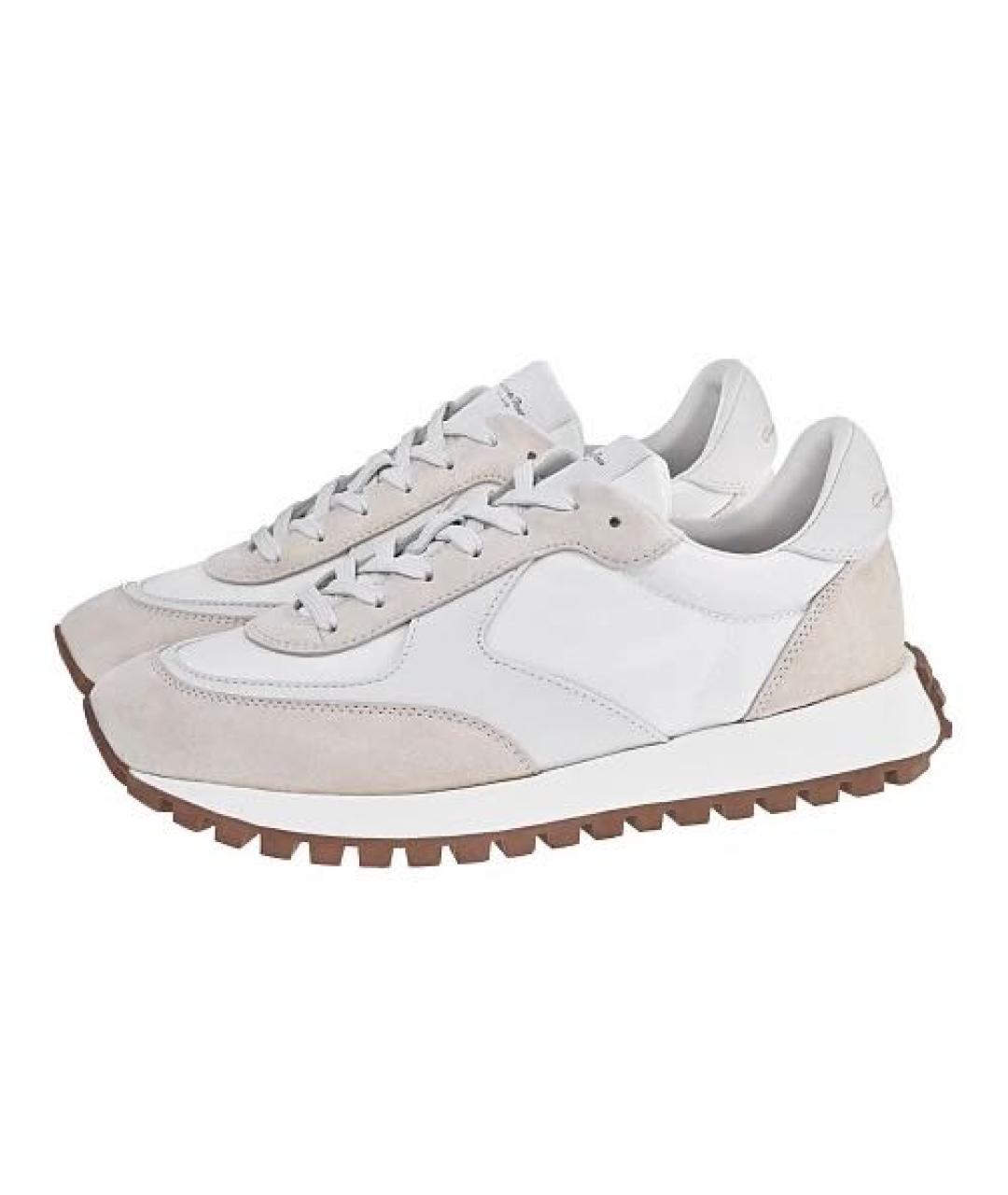 GIANVITO ROSSI Бежевые замшевые кроссовки, фото 2