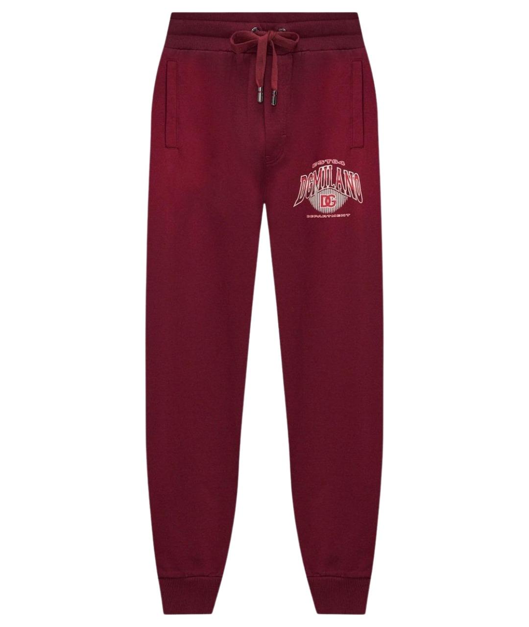 DOLCE&GABBANA Бордовый хлопковый спортивный костюм, фото 1