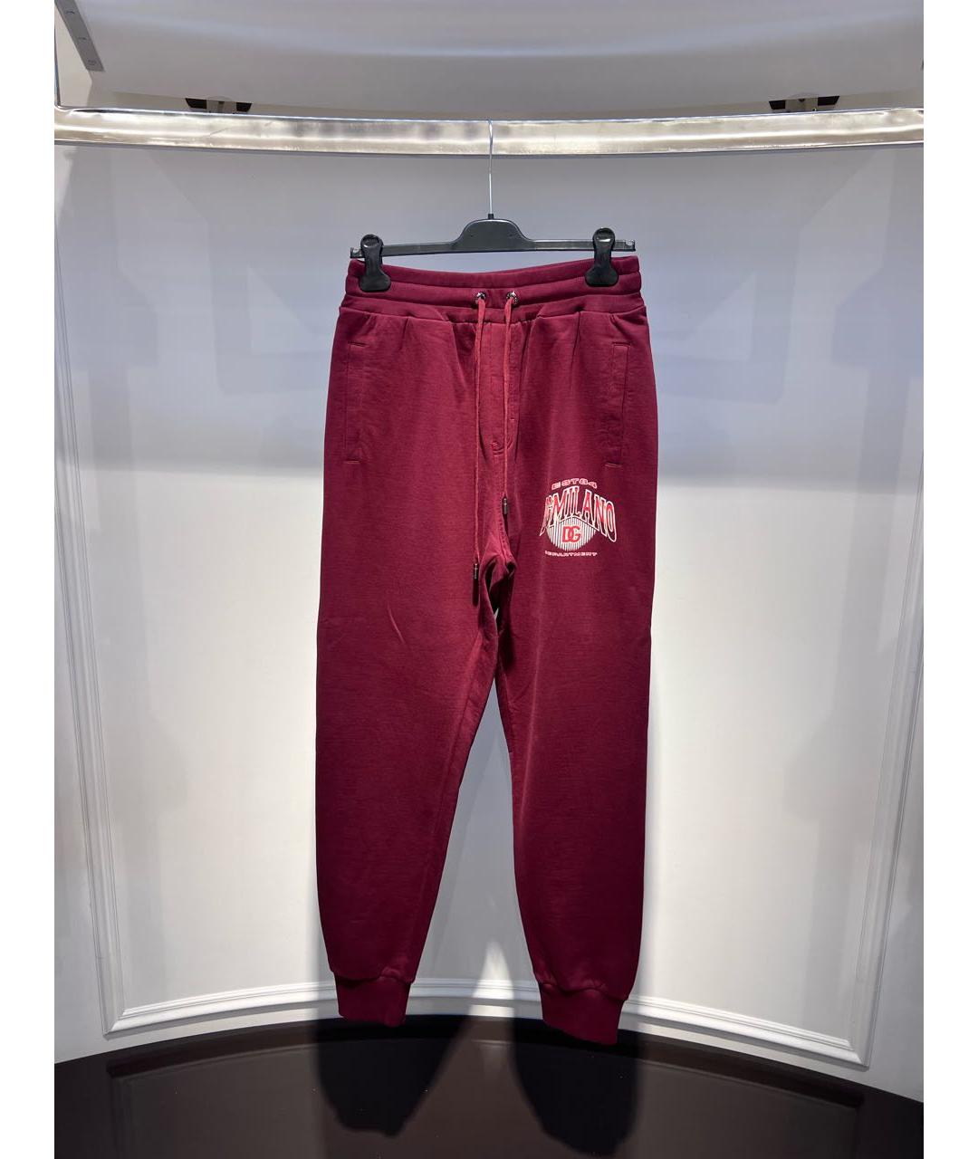 DOLCE&GABBANA Бордовый хлопковый спортивный костюм, фото 2