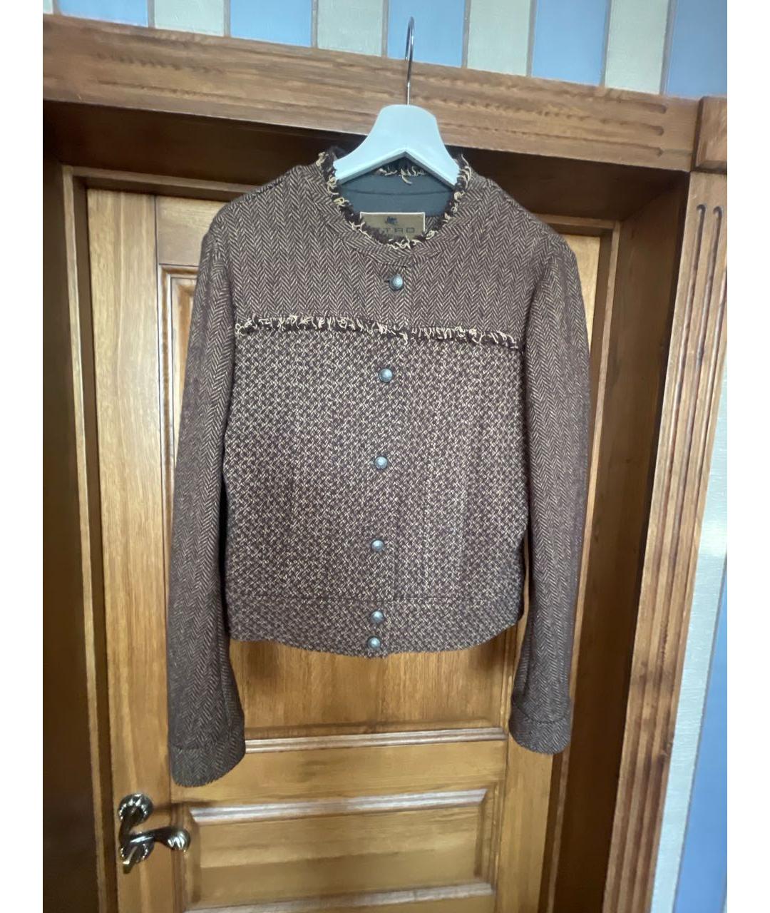 ETRO Коричневый шерстяной жакет/пиджак, фото 6