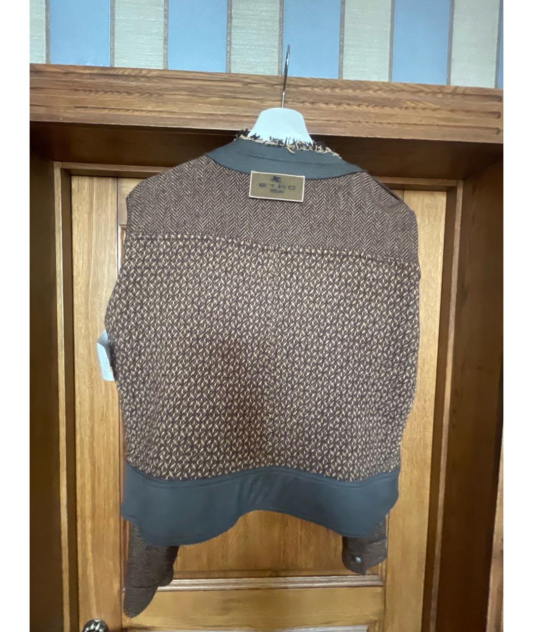 ETRO Коричневый шерстяной жакет/пиджак, фото 3