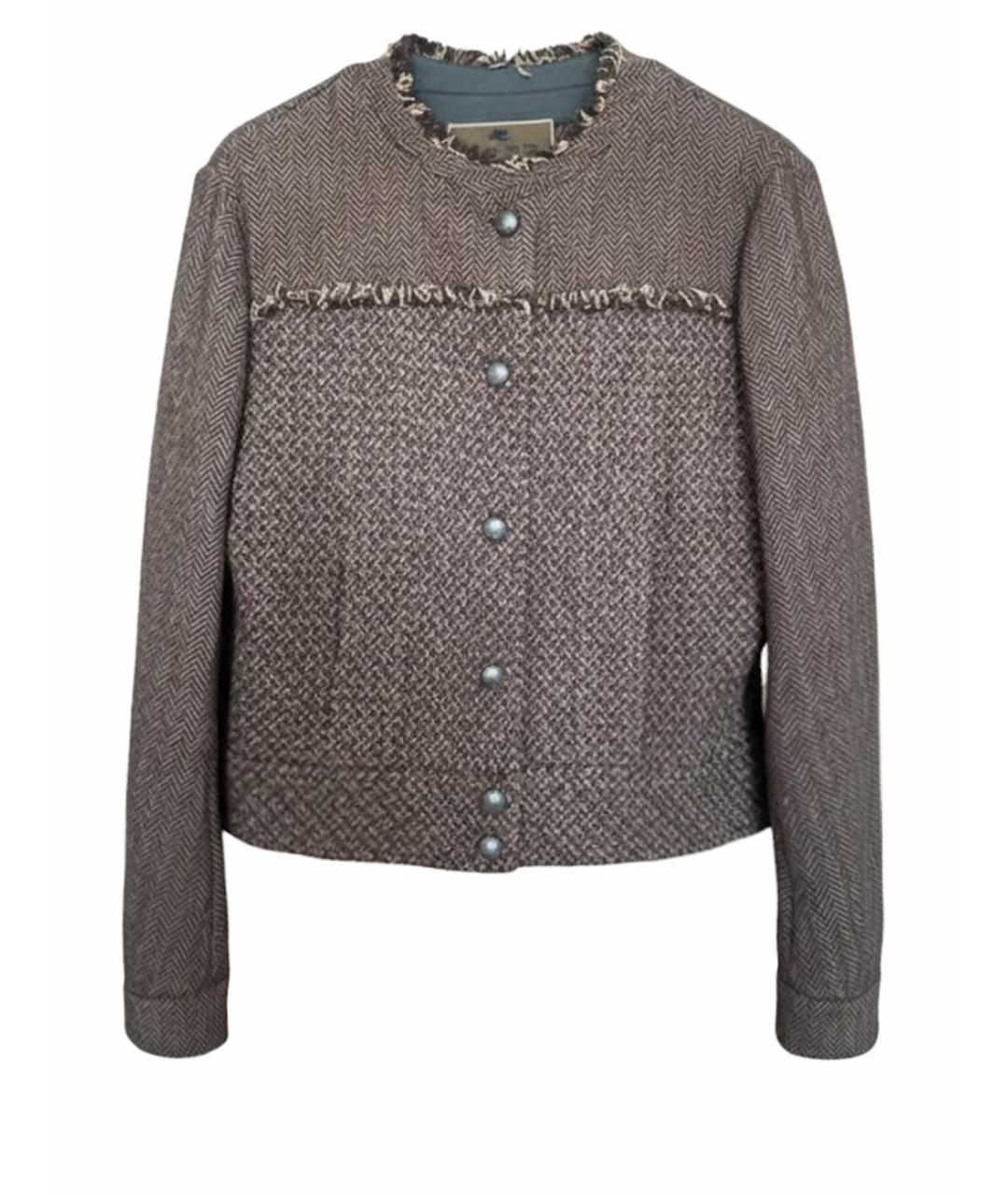 ETRO Коричневый шерстяной жакет/пиджак, фото 1