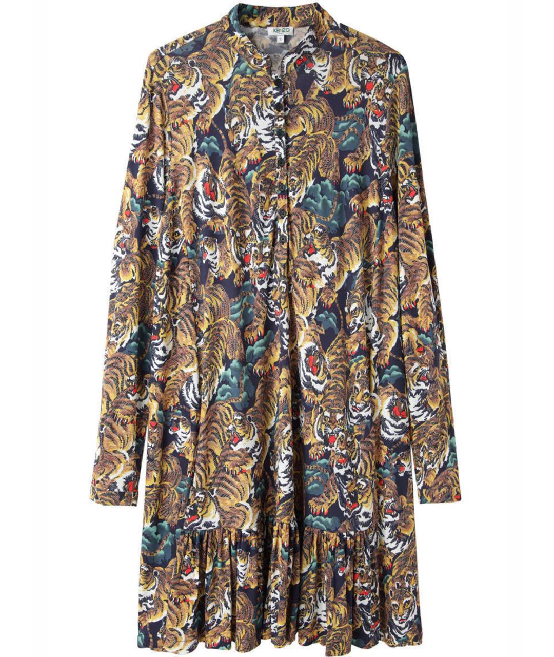 KENZO Мульти хлопковое повседневное платье, фото 1