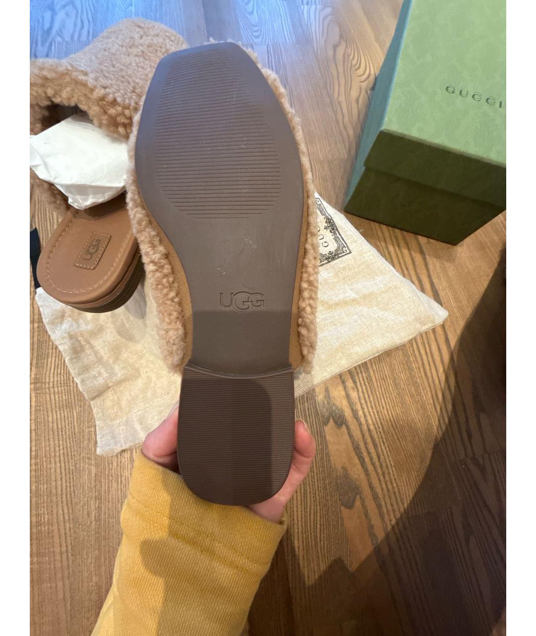 UGG AUSTRALIA Бежевые мюли, фото 4