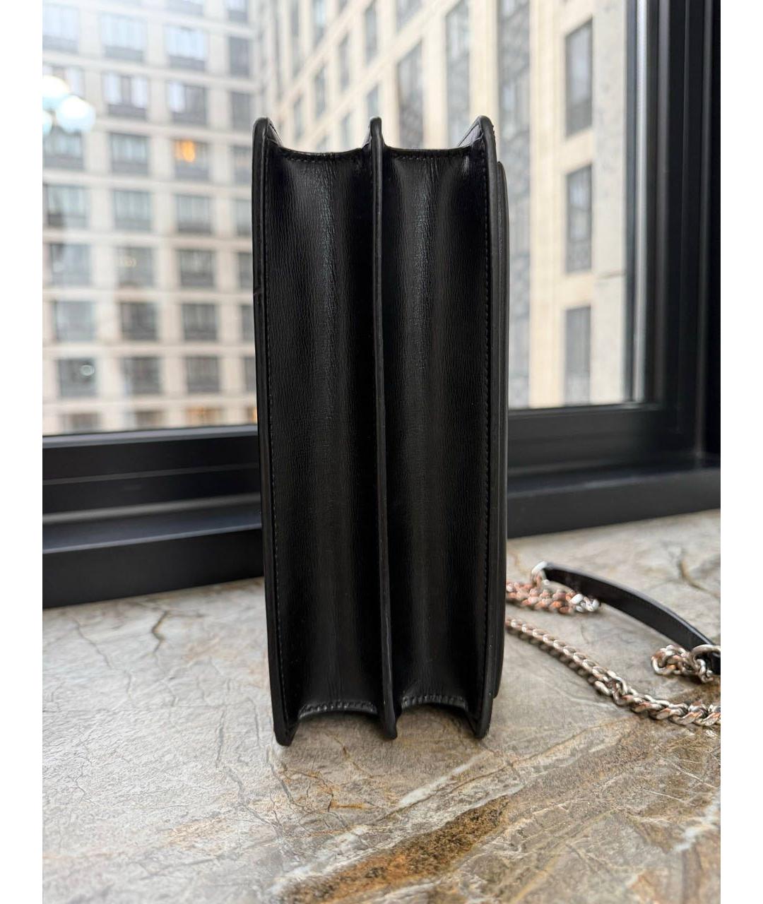 SAINT LAURENT Черная кожаная сумка через плечо, фото 7