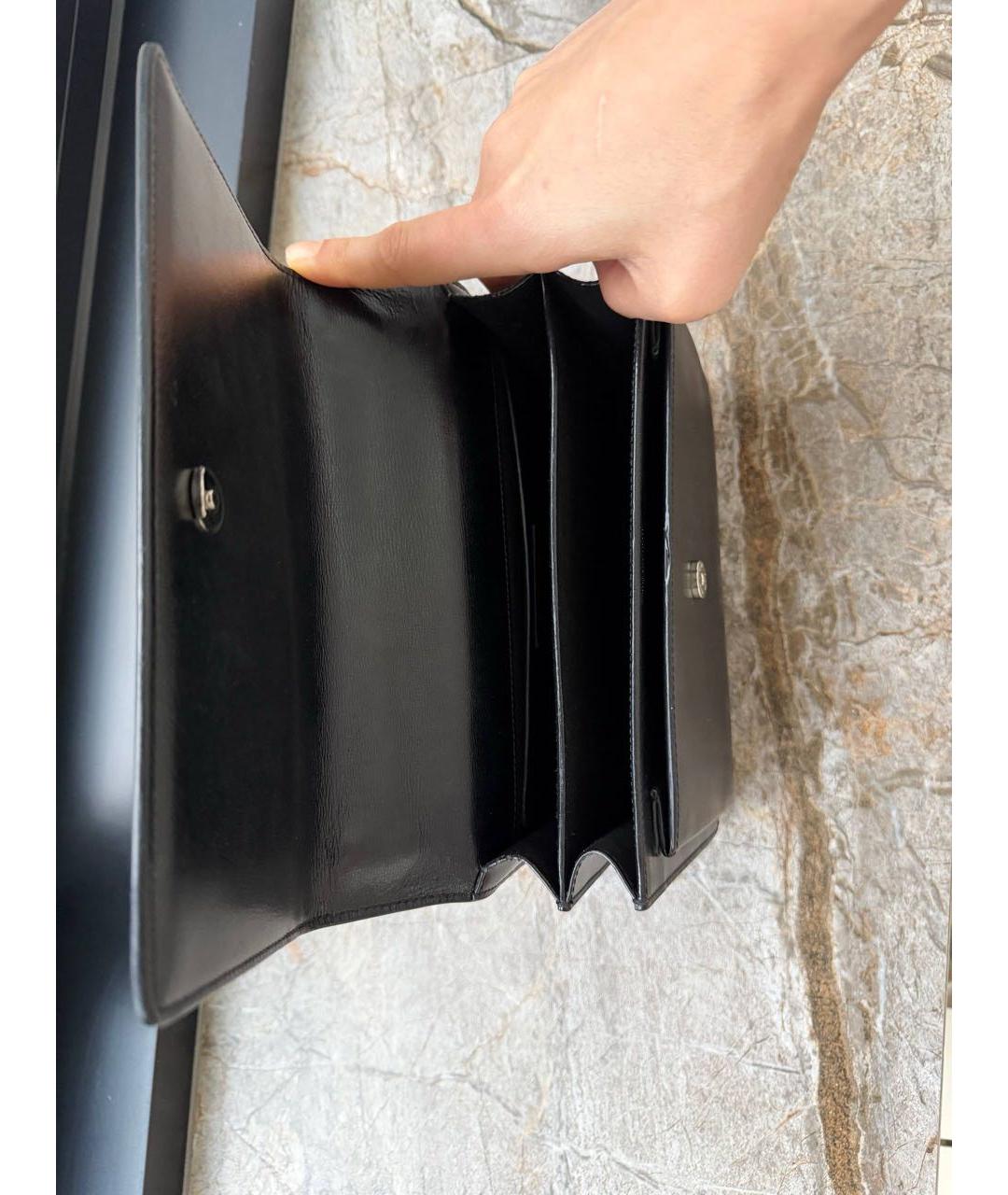 SAINT LAURENT Черная кожаная сумка через плечо, фото 4
