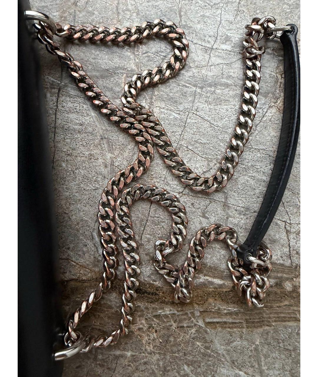 SAINT LAURENT Черная кожаная сумка через плечо, фото 5