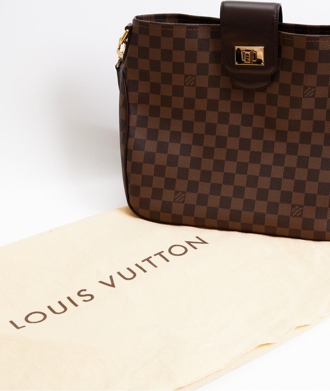 LOUIS VUITTON Коричневая кожаная сумка через плечо, фото 6