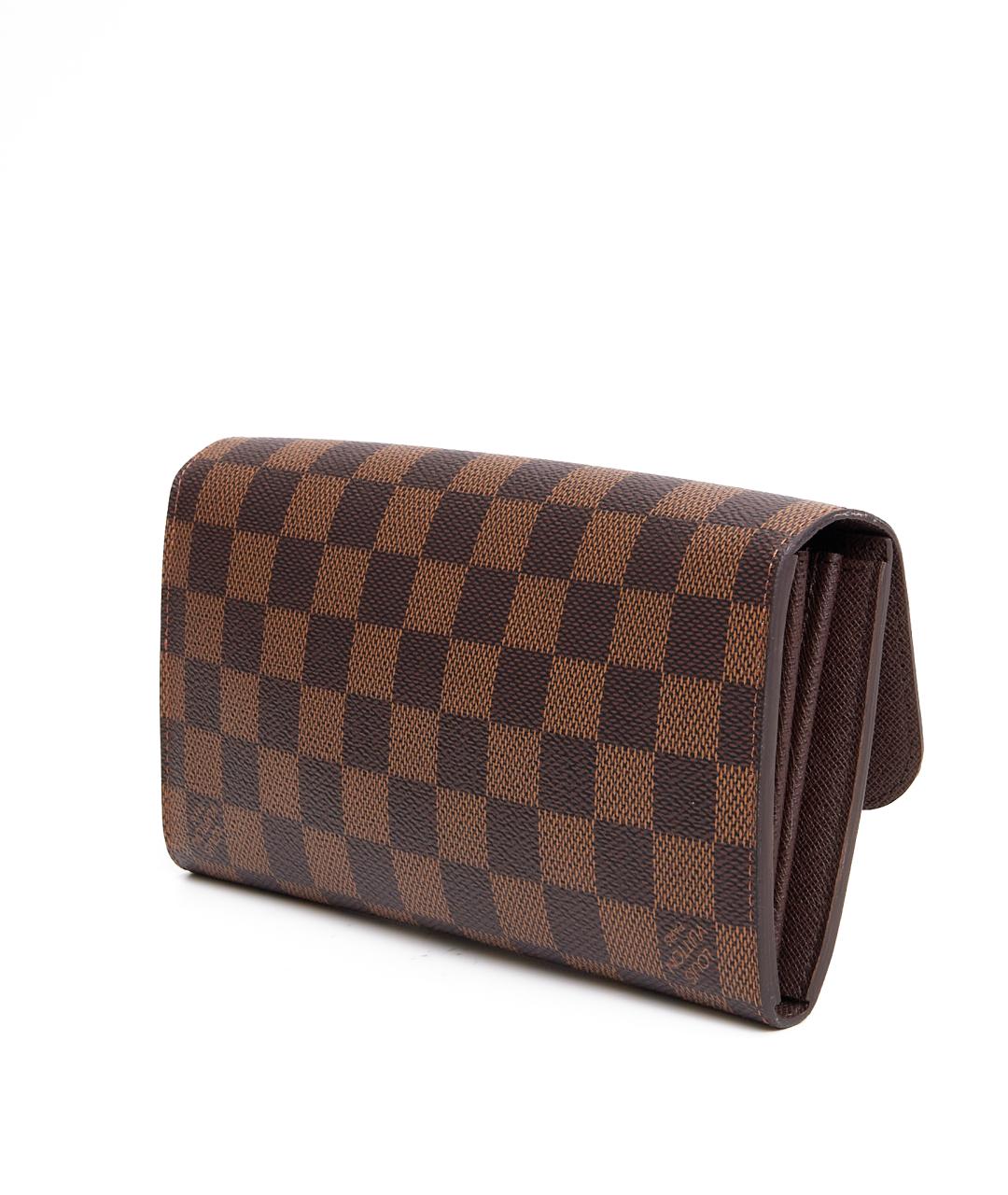 LOUIS VUITTON Коричневый кожаный кошелек, фото 3