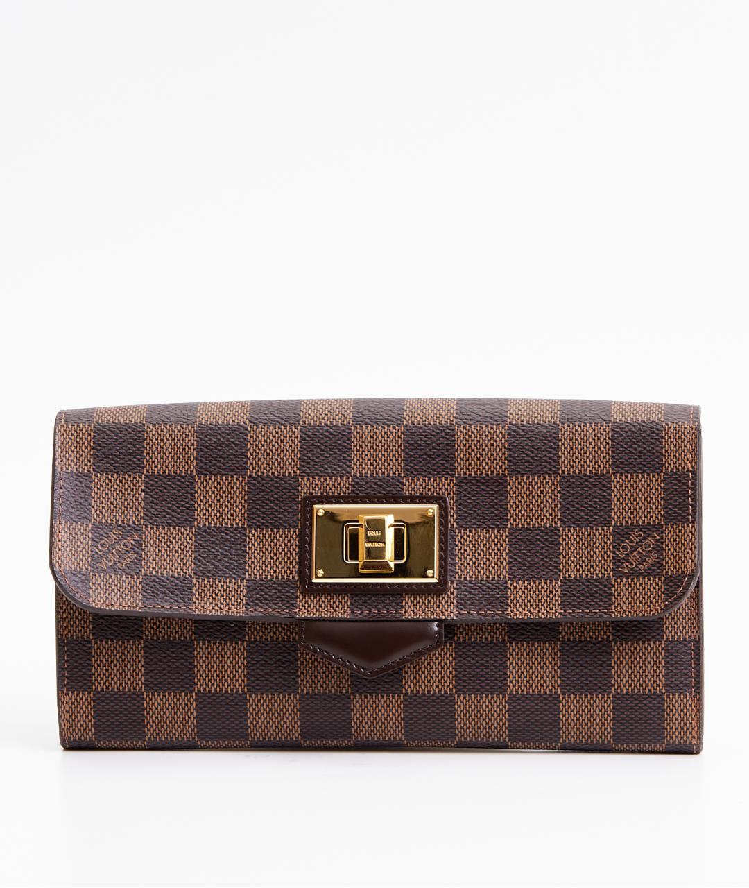 LOUIS VUITTON Коричневый кожаный кошелек, фото 8