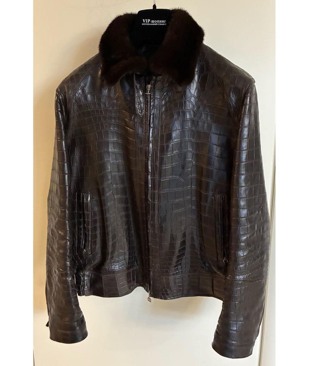 MASSIMO SFORZA Коричневая куртка из экзотической кожи, фото 4