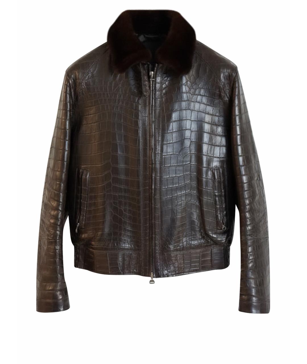 MASSIMO SFORZA Коричневая куртка из экзотической кожи, фото 1