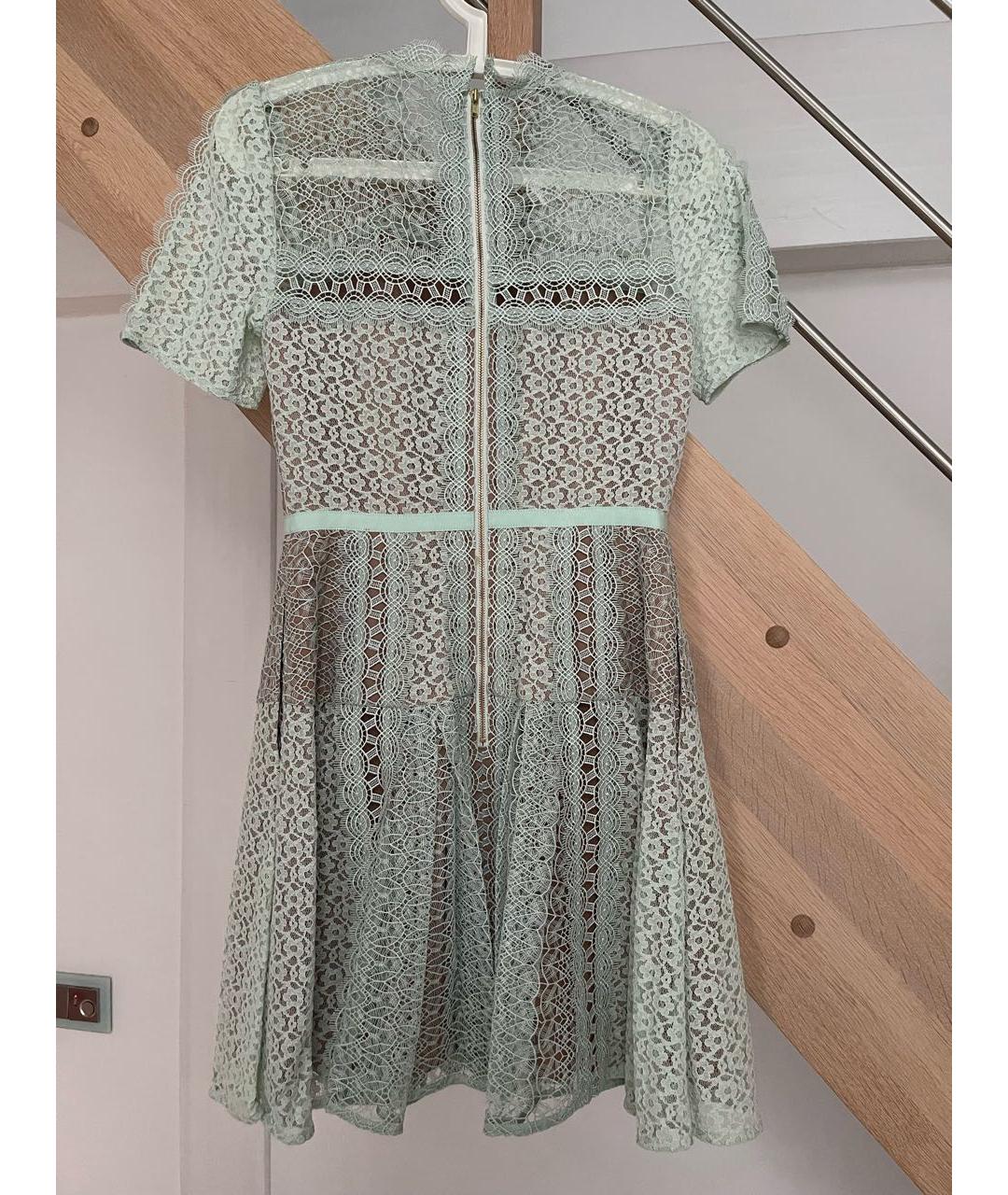 SELF-PORTRAIT Бирюзовое полиэстеровое вечернее платье, фото 2